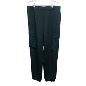 Rae Mode Teal Cargo Joggers Womens Size 3XL Elastic Waistband Cuffs Pockets NEW